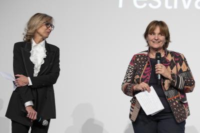 Flavia Marone Presidente, Marina Carobbio Consigliera di Stato, direttrice DECS